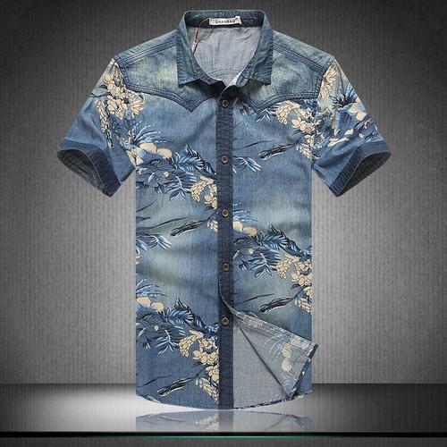 最大52 Offクーポン メンズ シャツ 半袖 花柄 デニムシャツ アロハシャツ ウエスタンシャツ Materialworldblog Com