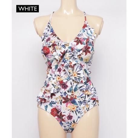 1023円 直営店に限定 水着 Nuckle Market Second Story フラワーフリルワンピース