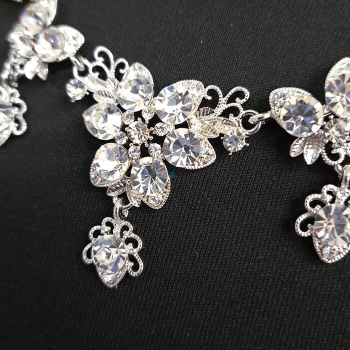 【定価15万円】インポートブライダルアクセサリー4点セット 豪華 ブライダルアクセサリー ネックレスとイヤリングのセット 結婚式