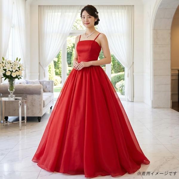 カラードレス 演奏会ドレス 赤 レッド 肩紐付き 結婚式 前撮り 二次会