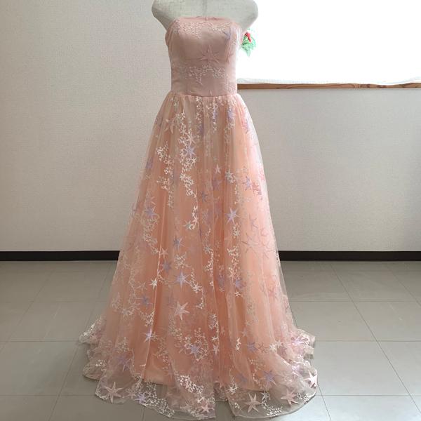 超美品カラードレス 水玉 ピンク 演奏会 撮影 結婚式 カラードレス ピンク ブルー 付け袖 結婚式 前撮り 演奏会