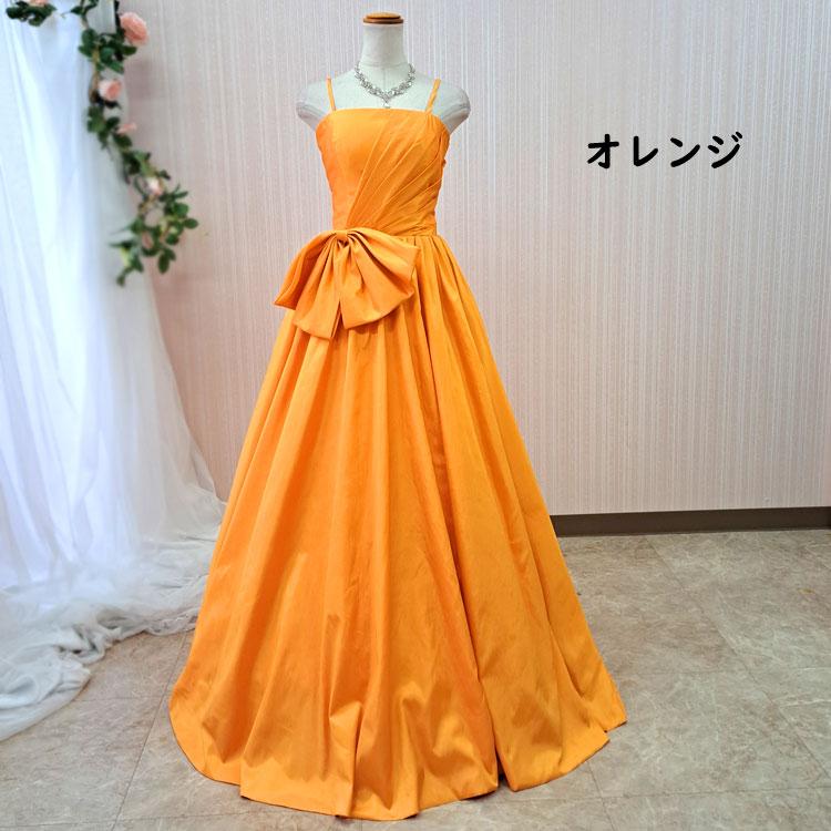 カラードレス 演奏会ドレス 青 緑 オレンジ 紫 肩紐付きで大人可愛い 7