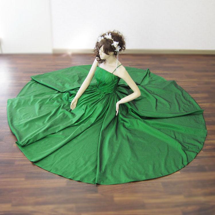 カラードレス 演奏会ドレス 青 緑 オレンジ 紫 肩紐付きで大人可愛い 7