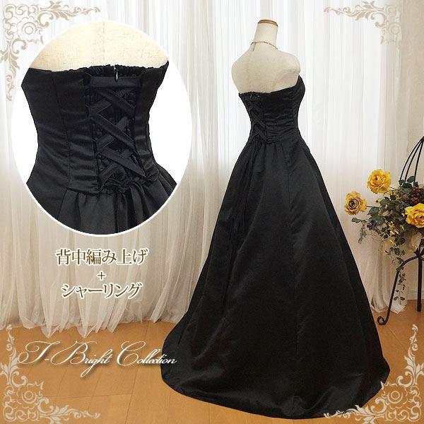 カラードレス 黒 演奏会ドレス 発表会ドレス ブラック ロングドレス 結婚式 披露宴 花嫁ドレス 前撮り 編み上げ 即日発送 大きいサイズ SML  cd2000 |  | 05