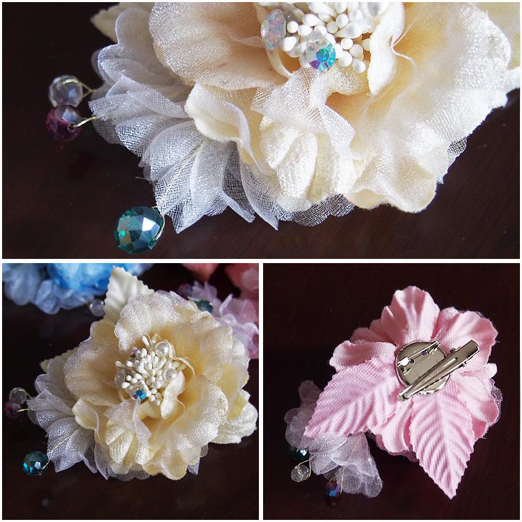 コサージュ 髪飾り 結婚式 フラワー花 ウエディングヘッドドレス (全6