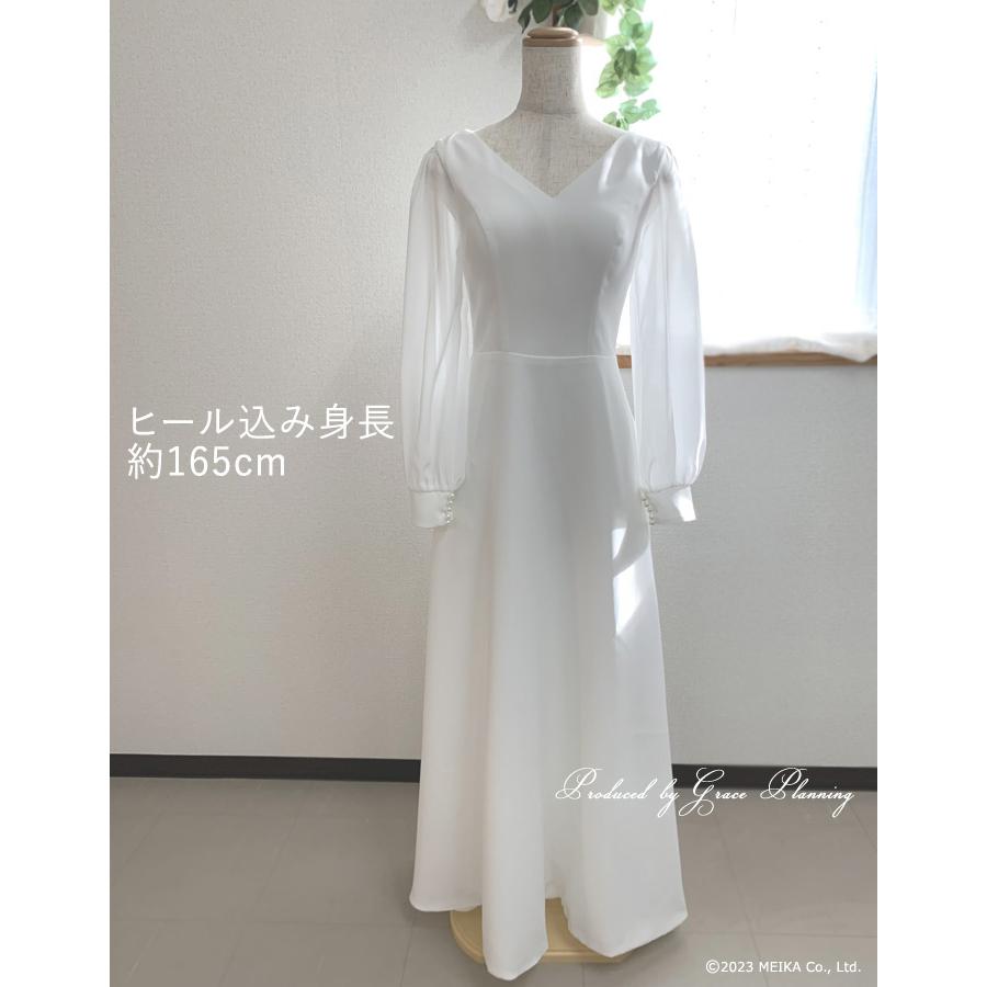 ウェディングドレス ウエディングドレス 結婚式 前撮り 二次会 袖あり