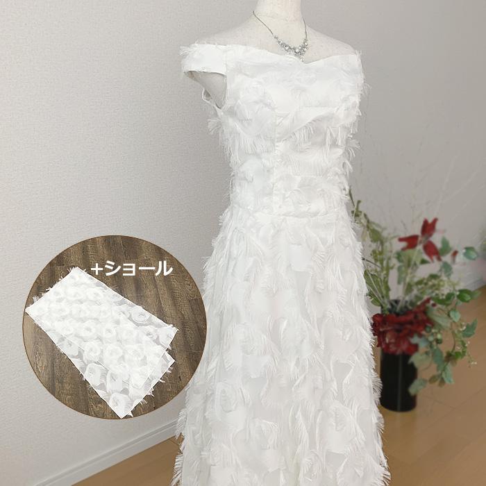 オフショルダー ホワイト ウェディングドレス 前撮りドレス ウェディングドレス ウエディングドレス 結婚式 前撮り 花嫁 白 オフ