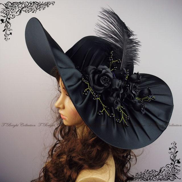 レディース帽子 レディースブライダル ヘッドドレス ブラック 黒 帽子 ウエディングハット 貴族風 姫 ビッグ つば広帽子 結婚式 披露宴 お姫様舞台hd970bk Hd970bk T ブライトショッピング 通販 Yahoo ショッピング