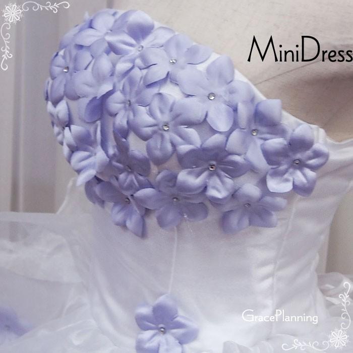 ウェディングドレス ミニ ウエディングドレス 花 紫 パープル 5号 7号 S 二次会 カラードレス 花 結婚式 二次会 花嫁 ホワイト フラワーモチーフ Mdm Mdm T ブライトショッピング 通販 Yahoo ショッピング