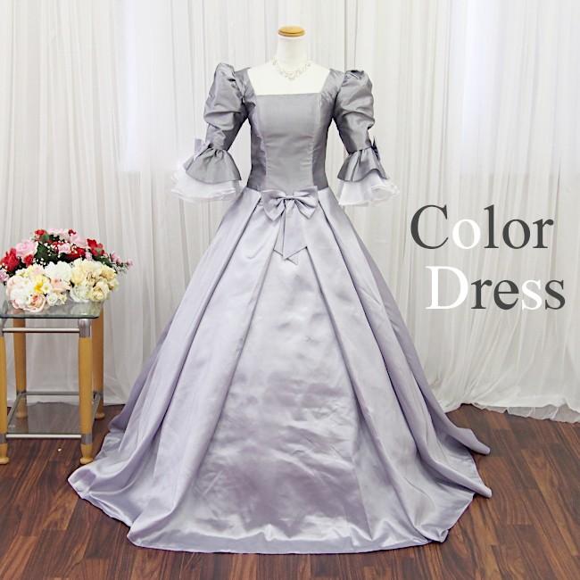 カラードレス ロングドレス 中世貴族衣装 お姫様ドレス 袖あり 舞台衣装 コスプレ 演劇フリル バイカラー シルバーグレー Pd5221gl Pd5221gl T ブライトショッピング 通販 Yahoo ショッピング