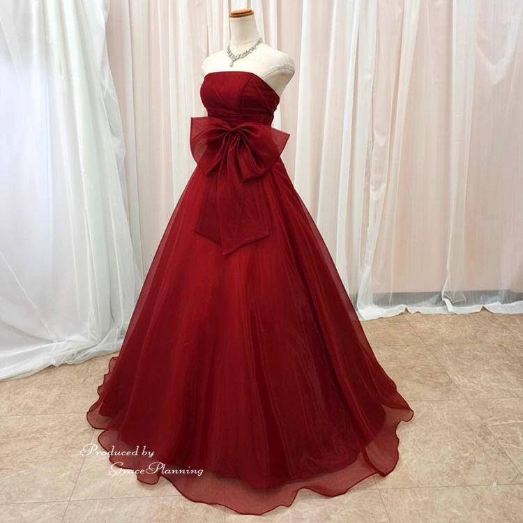 Aimer ネイビーストラップレスドレス　演奏会　発表会　コンクール カラードレス ネイビー 紺 5号～7号 結婚式 演奏会 発表会ロング