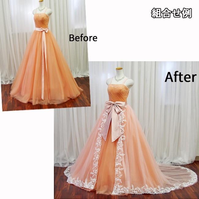 ウェディングドレス カラードレスのアレンジに 緑 ピンク 紫 黄  巻きスカート オーバースカート トレーン ロングドレス 結婚式  SKT13387-4color｜t-bright｜14