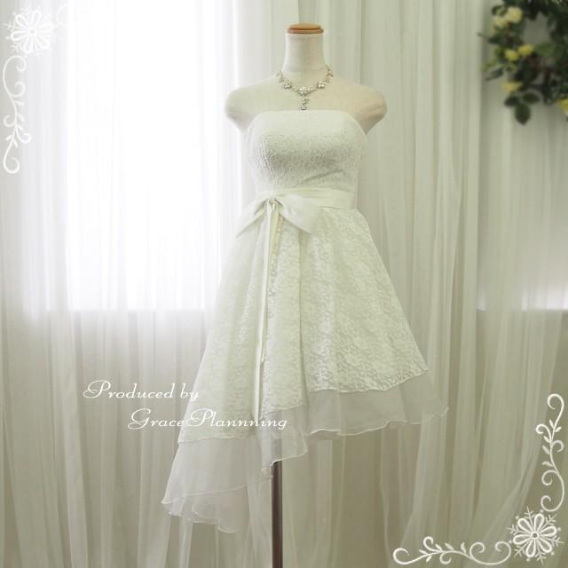 楽天市場 結婚式 ウェディングドレス 二次会 ウエディングドレス 白 ミモレ丈 ミニ ひざ丈 白 アシンメトリー 海外挙式 可愛い 安い パーティドレス Wd 日本産 Www Ladislexia Net