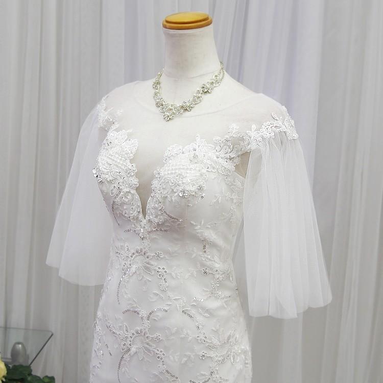 ウェディングドレス ウエディングドレス 結婚式 袖あり 白 7号 Sサイズ  