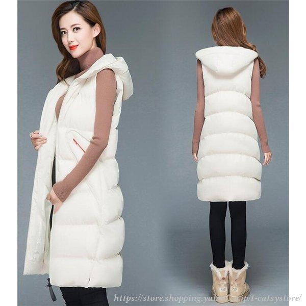 木造 中綿ベスト レディース フード付き ダウンベスト ロング丈 ロングコート ダウンコート 秋 冬 アウター 防寒着 Www Retailspa Co Uk