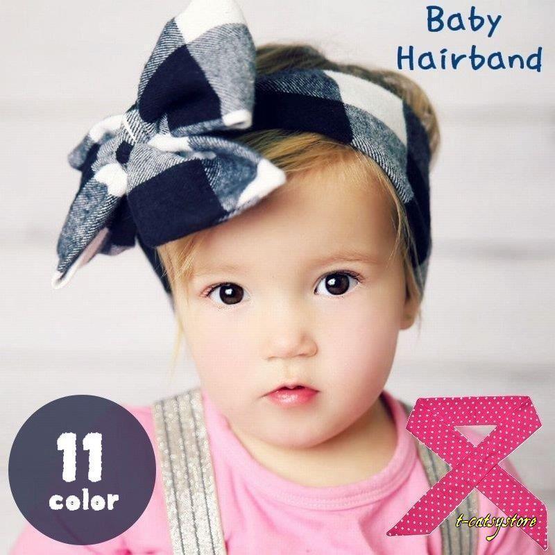 ヘアバンド ターバン ヘアアクセサリー ベビー キッズ 赤ちゃん 子供 女の子 リボン 結ぶタイプ ドット柄 無地 シンプル ビックリボン チェック柄 Ln Zak Tーcats Yストア 通販 Yahoo ショッピング
