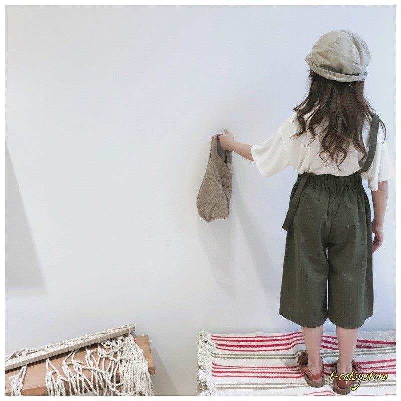 サスペンダーパンツ サロペットパンツ 7分丈パンツ ボトムス 子供服 キッズ キッズウェア ジュニア 女の子 ゆったり ウエストゴム ダボダボ リラッ Ln Bot T Catsystore Tーcats Yストア 通販 Yahoo ショッピング