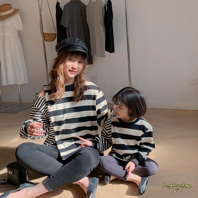 親子コーデ 春夏親子ペアルック親子ワンピース親子ペア親子お揃いストライプ レディース長袖tシャツ韓国風シャツブラウス女の子 男の子カジュアル 家族旅行 Ln Q279 T Catsystore Tーcats Yストア 通販 Yahoo ショッピング
