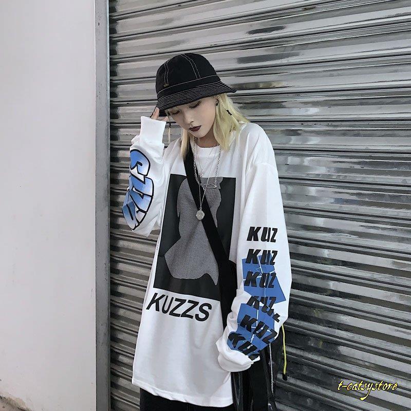 韓国ファッション レディース 長袖 ロンtシャツ トレーナー トップス 腕ロゴ 原宿系 ストリート系 大きいサイズ有り Ln Z2 T Catsystore Tーcats Yストア 通販 Yahoo ショッピング