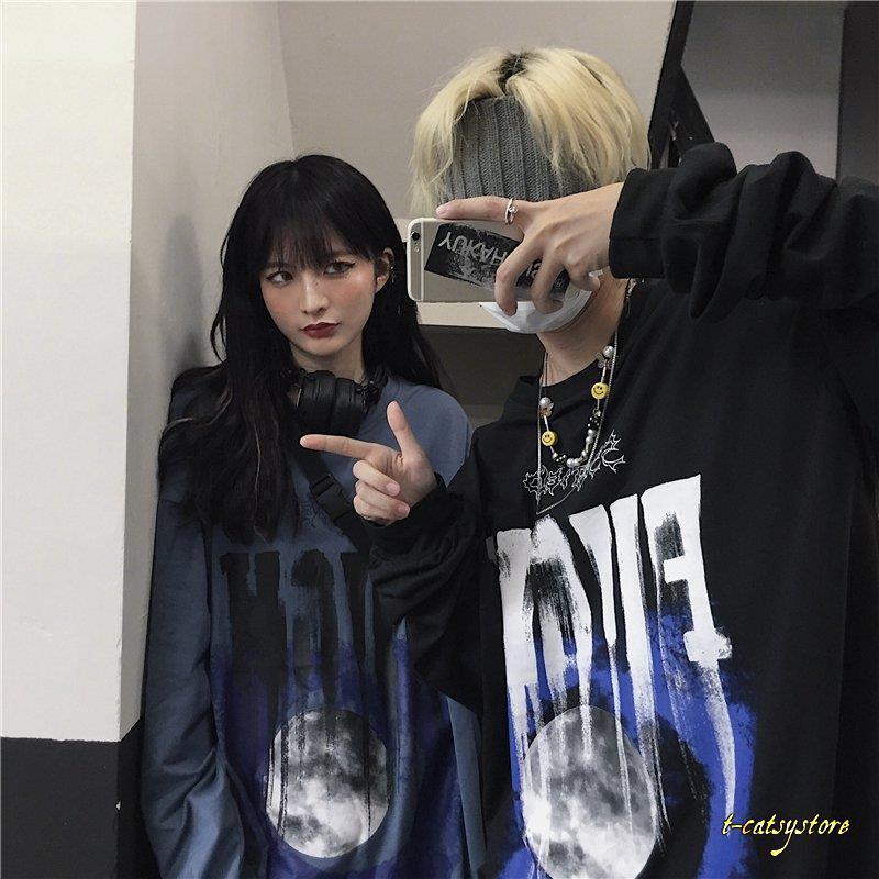 Tシャツ 男女 かっこいい カップル 長袖 秋 ゆるい トップス 韓国ファッション 原宿系 Bf風 ヒップホップ ダンス ストリート風 カジュアル Ln Z38 T Catsystore Tーcats Yストア 通販 Yahoo ショッピング