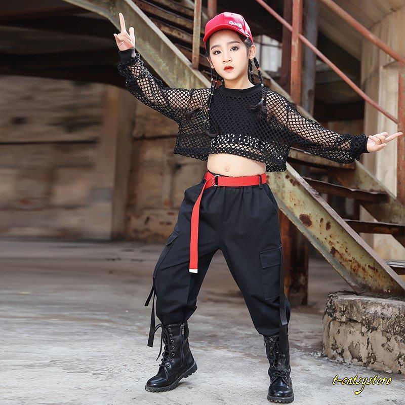 ジャズダンス キッズ ダンス衣装 ヒップホップ セットアップ 子供 ダンスパンツ ステージ衣装 演出服 長袖 おしゃれ ダンストップス 練習着 Hiphop 公式ストア