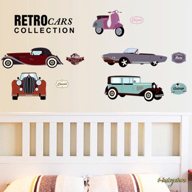 ウォールステッカー 壁紙シール シールタイプ 車 バイク Car レトロ 英語 英字 アルファベット 模様替え おしゃれ かっこいい 子供部屋 寝室 Lna Zak T Catsystore Tーcats Yストア 通販 Yahoo ショッピング