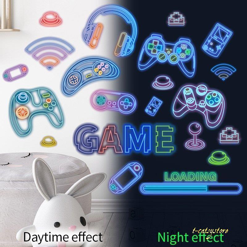 ウォールステッカー 光る 蓄光式 シール式 壁紙シール おしゃれ かわいい ゲーム コントローラ ネオンサイン風 ラインアート 暗いところで光る Lna Zak T Catsystore Tーcats Yストア 通販 Yahoo ショッピング