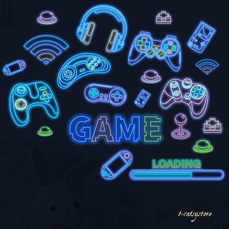 ウォールステッカー 光る 蓄光式 シール式 壁紙シール おしゃれ かわいい ゲーム コントローラ ネオンサイン風 ラインアート 暗いところで光る Lna Zak T Catsystore Tーcats Yストア 通販 Yahoo ショッピング