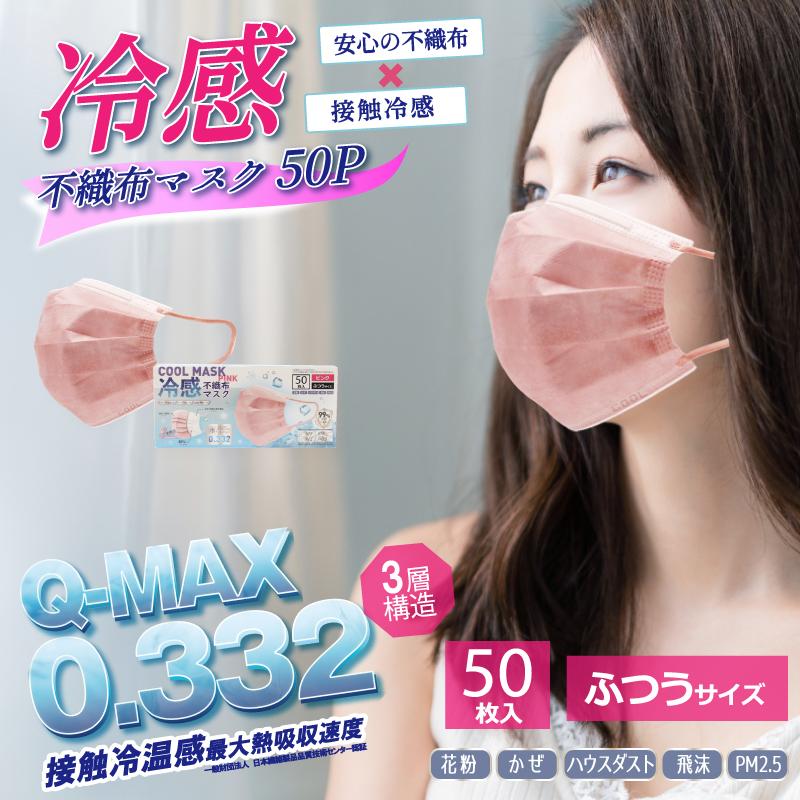 【新品まとめ売り】COOL MASK 冷感 不織布マスク ピンク 50枚入20箱 冷感 不織布マスク COOL MASK ピンク 200枚（50枚×4箱)｜Yahoo!フリマ