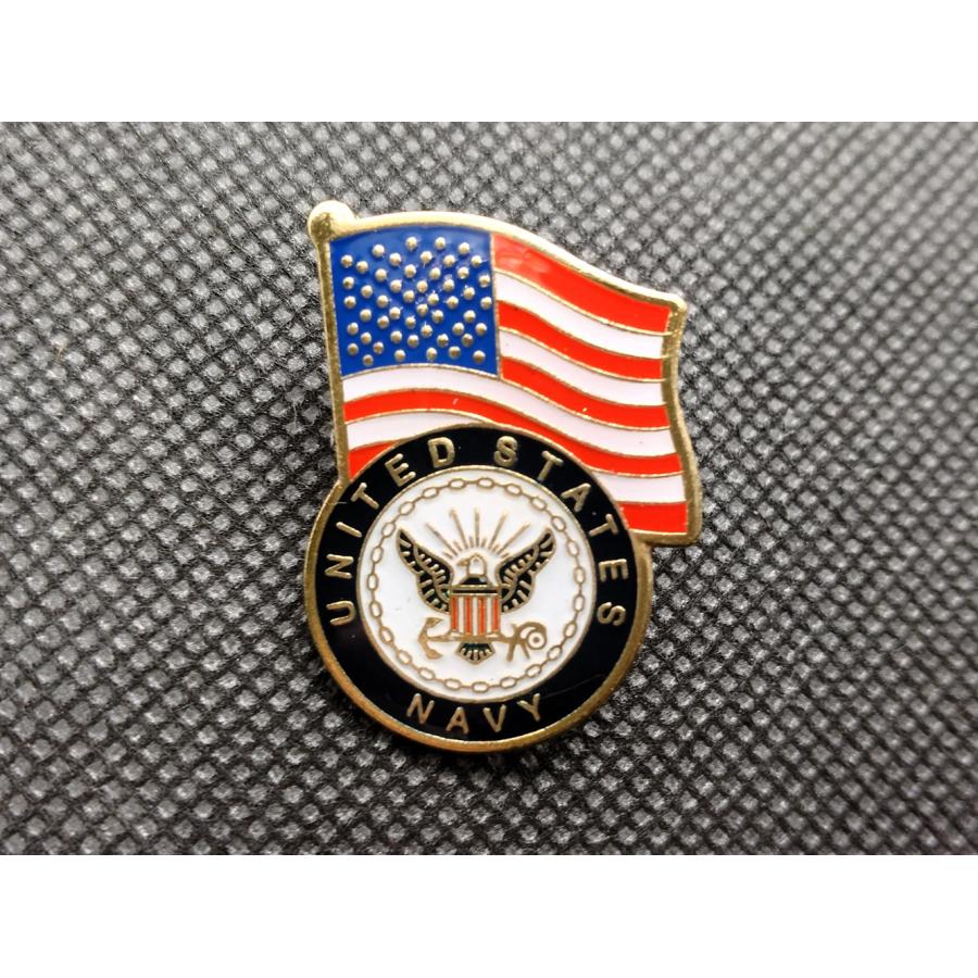 ミリタリー ピンズ ピンバッジ アメリカ星条旗 x 米海軍エンブレム