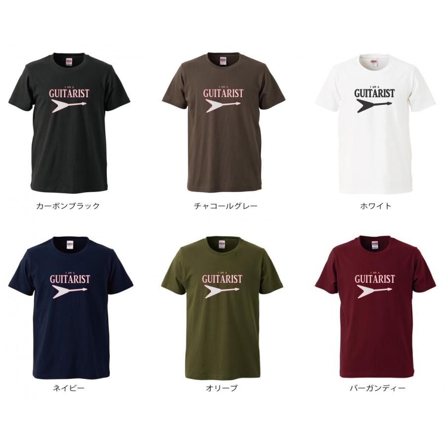 赤い長袖カットソー ギタープリント エレクトリックギター総柄長袖