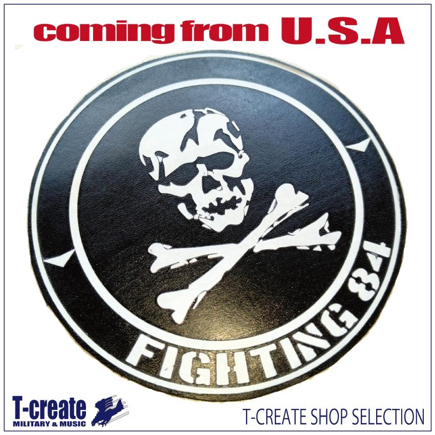 本革レザーパッチ ミリタリーワッペン VF-84 ジョリーロジャース