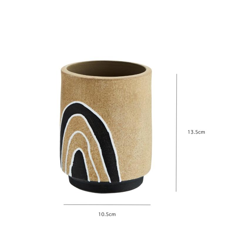 Madam Stoltz 花瓶 テラコッタ ポット 北欧 おしゃれ w10.5xh13.5cm ハンドメイド |  | 08