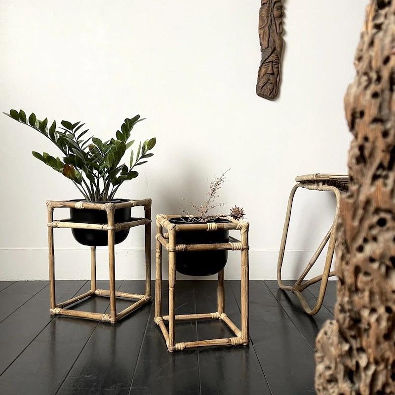 Bamboo flower pot stands by Madam Stoltz 2台セット フラワーポット フラワースタンド | 