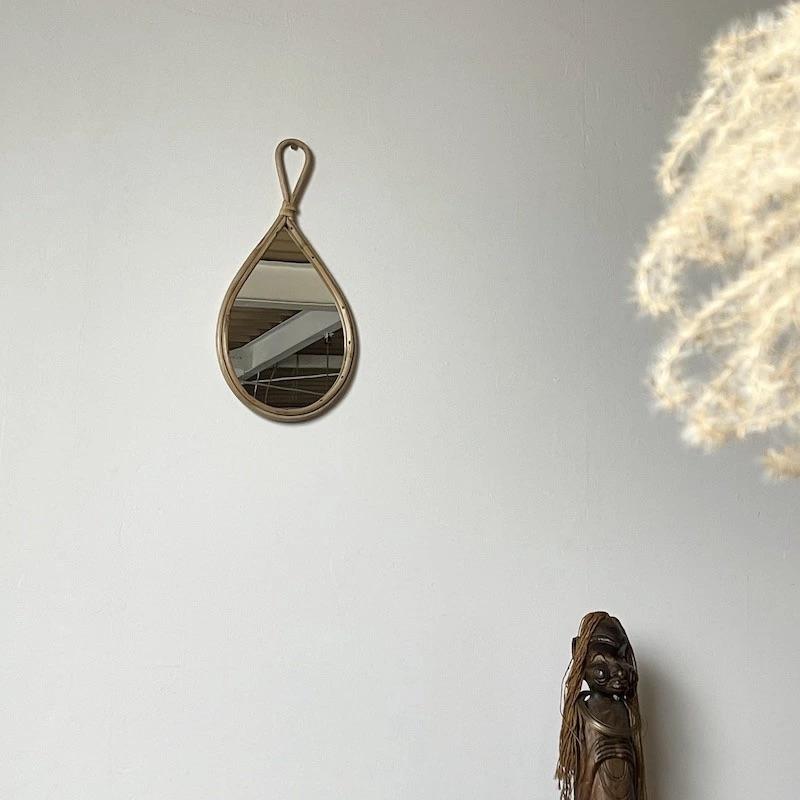 Madam Stoltz Bamboo oval mirror ウォールミラー 壁掛け鏡 ハンドメイド | 