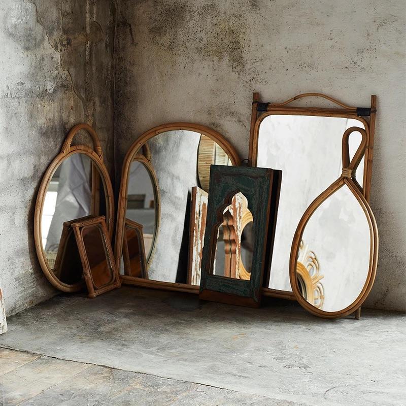 Madam Stoltz Bamboo oval mirror ウォールミラー 壁掛け鏡 ハンドメイド |  | 02