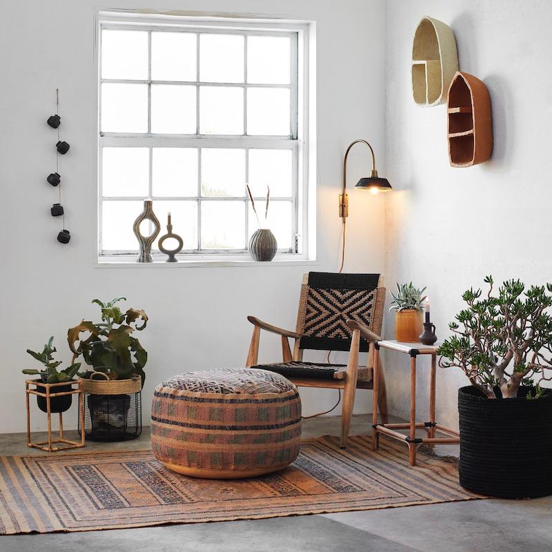 Madam Stoltz バスケット かご アイアン 3個セット 麻 鉢カバー ランドリーバスケット |  | 06