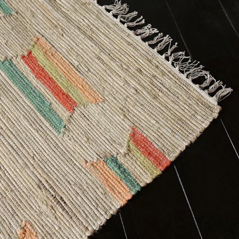 Madam Stoltz Handwoven Jute Runner コットン 麻 ラグ  長方形 70x160 |  | 05