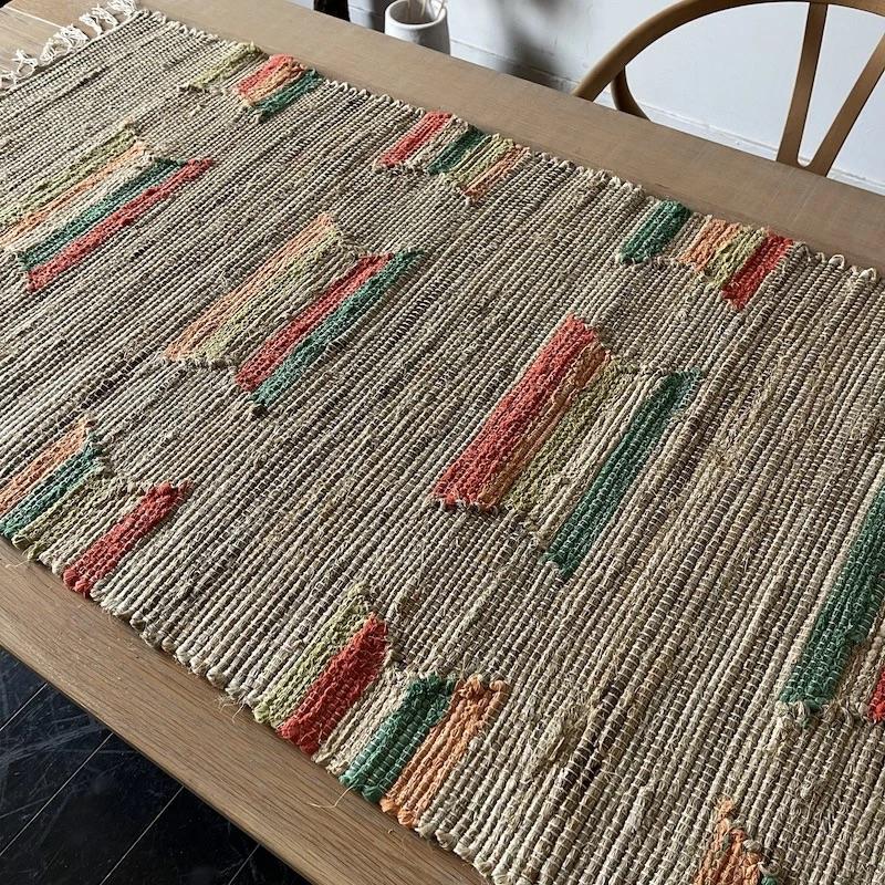 Madam Stoltz Handwoven Jute Runner コットン 麻 ラグ  長方形 70x160 |  | 06