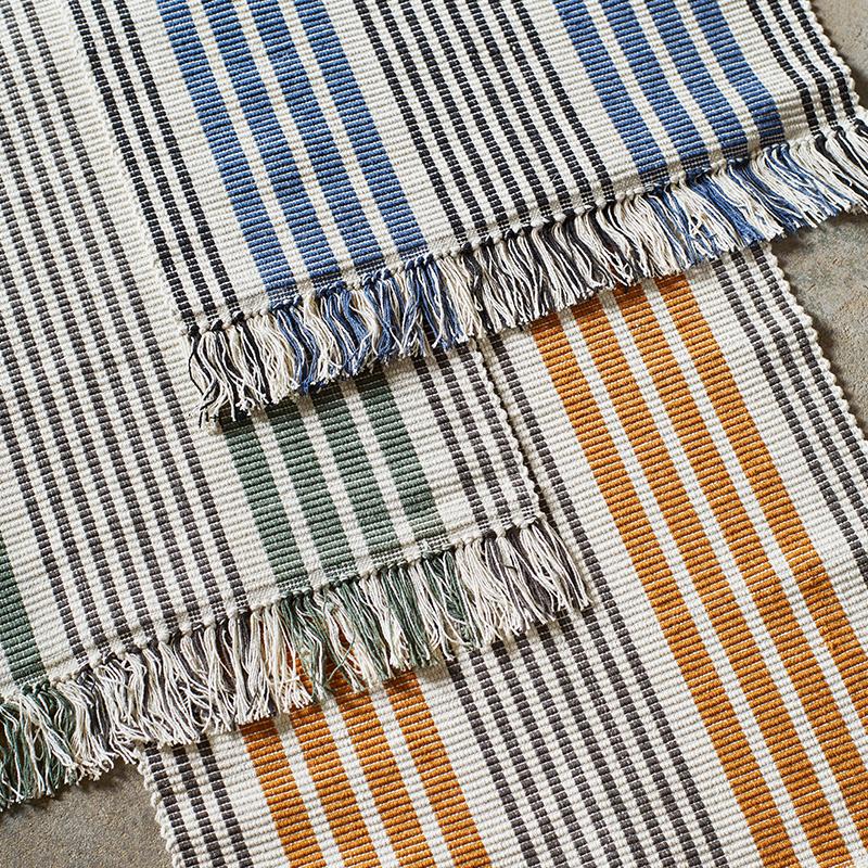 Madam Stoltz Striped Cotton Runner コットン ラグ ストライプ ボーダー 長方形 70x160 | 