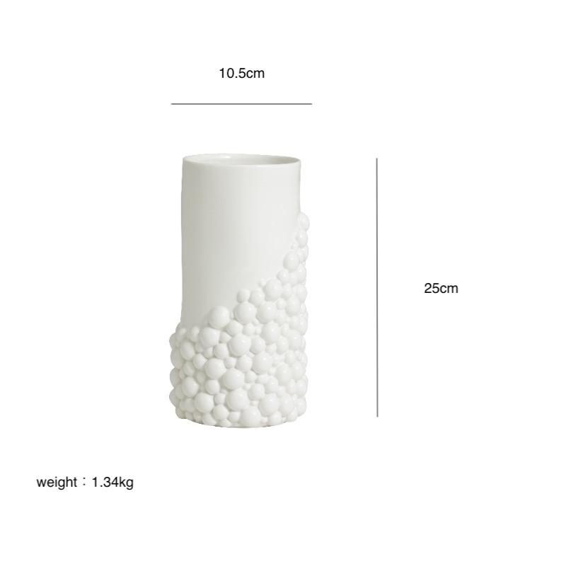 Nordal / NAXOS vase L white 花瓶 陶器 白 フラワーベース w10.5cmxh25cmの画像