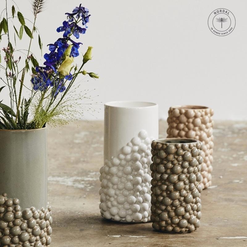Nordal / NAXOS vase L white 花瓶 陶器 白 フラワーベース w10.5cmxh25cmの画像