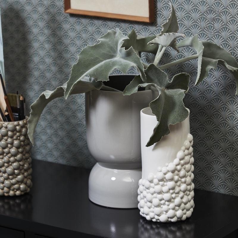 Nordal / NAXOS vase L white 花瓶 陶器 白 フラワーベース w10.5cmxh25cmの画像