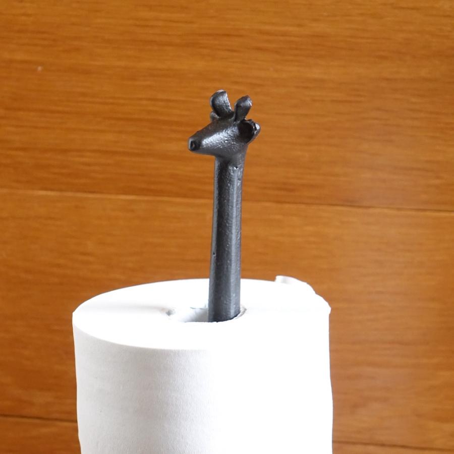 ペーパーホルダー きりん アニマル 幅11cm 奥行11cm 高さ46cm アイアン 北欧 収納 トイレ キッチン 玄関 雑貨 Nordal GIRAFFA iron giraffe decorationの画像