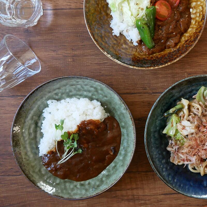 カレー皿  22cm イラボ 和食器プレート お皿 皿 和食器 おしゃれ 食器 深皿 パスタ皿  盛り皿 盛り鉢 煮物鉢 主菜皿 サラダ皿 サラダボウル 菓子鉢 和カフェ｜t-east｜02