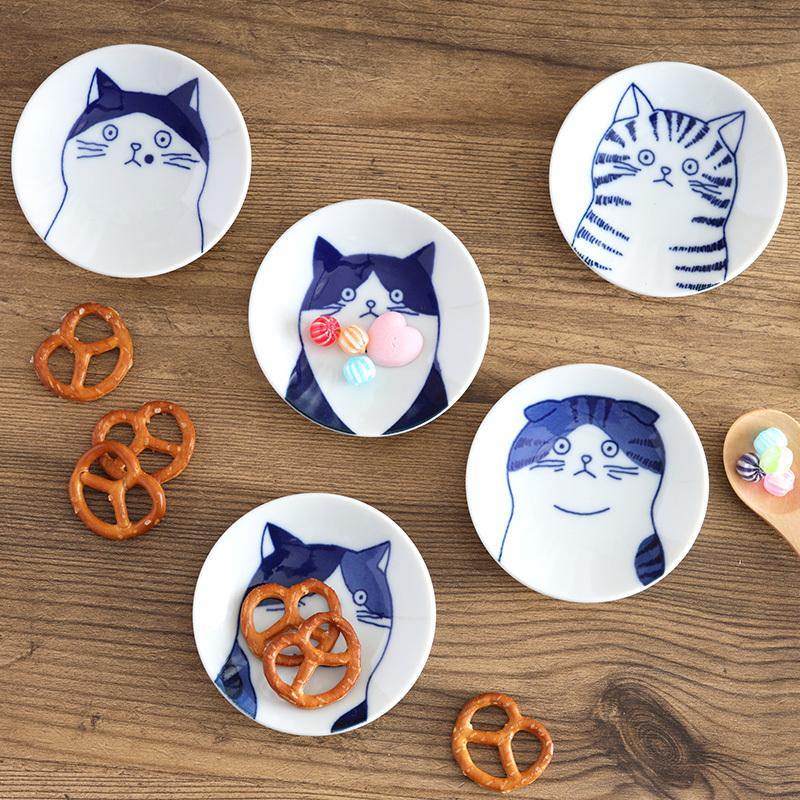 豆皿 8cm 猫SHICHITA ねこ ネコ 猫 和食器 プレート お皿 皿 おしゃれ 