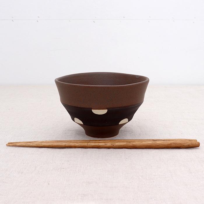 小丼 11 8cm ダークブラウンマット 黒ベルト 手描き柄 ドット茶碗 ご飯茶碗 飯碗 お茶碗 ボウル 小どんぶり 食器 おしゃれ 和食器 テーブルウェア イースト 通販 Yahoo ショッピング