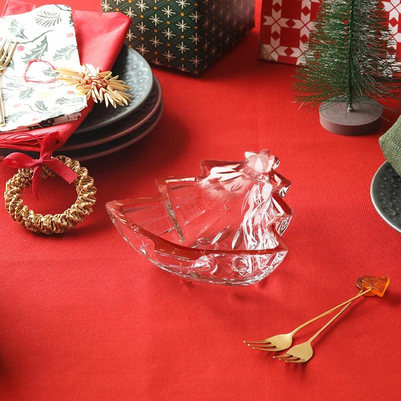 クリスマスツリー型 プレート 15cm ガラス製 お皿 皿 食器 洋食器