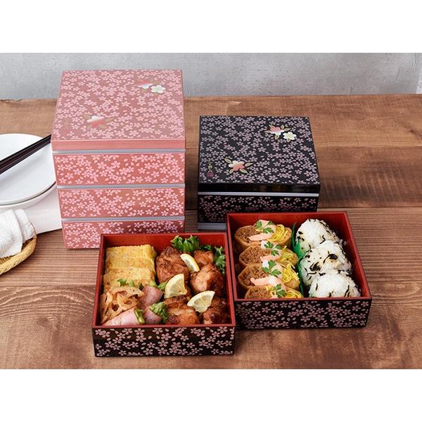 重箱 和モダンオードブル 桜柄 スクエア3段重 14cm ブラック 和食器 三段重 おせち料理 おせち重 オードブル重 お重箱 お弁当箱 ランチボックス おしゃれ Sw 014 East Table 旧テーブルウェアイースト 通販 Yahoo ショッピング