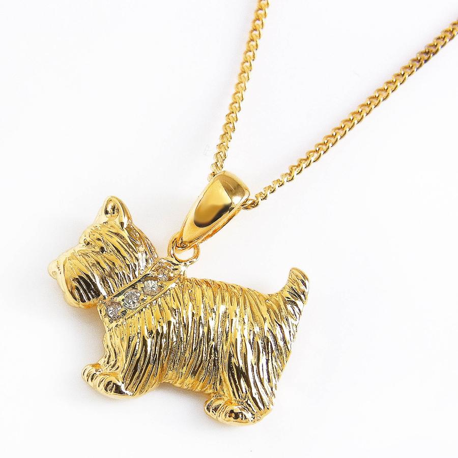 ヨークシャーテリア　額付プリント　アメリカン　シリアルナンバー付き ダイヤモンド ネックレス ゴールド K18 18金コーティング ヨークシャー